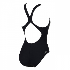 Arena Madir swimsuit in black with silver detailing (Back)