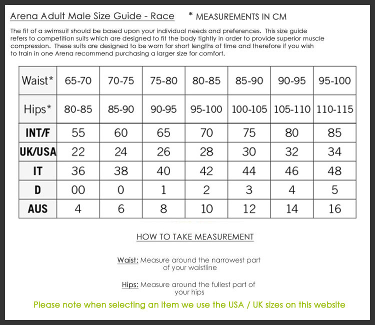 Size Chart – INSTANT SWIM